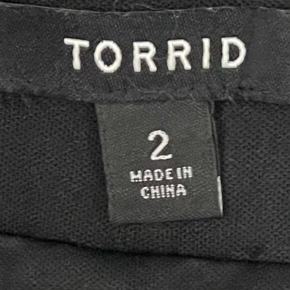 Torrid Pleated Midi Skirt Womens Size 2X Black Lined Elastic Waist Semi Sheer - Picture 2 of 11